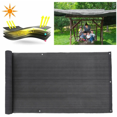 Mohoo - Terrazza Balcone Schermo per la privacy Schermo in HDPE Recinzione da giardino Parasole Pannello a parete 4M- 90x400cm (Nero, 90X400CM)