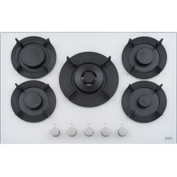 Franke FHMF 755 4G DC C WH Piano Cottura a gas 5 Fuochi 75 cm Cristallo Bianco Griglie in ghisa 106.0541.753 en oferta
