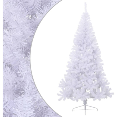 vidaXL Albero di Natale Artificiale a Metà Supporto Bianco 240 cm PVC