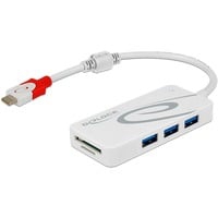 HUB USB 3.0 USB Type-C > 3 Port extern USB 3.2 Gen 1 (3.1 Gen 1) Type-C 5000 Mbit/s Bianco