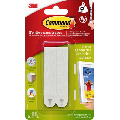 Strisce di montaggio per immagini Command™ Bianco Contenuto: 4 Paio/a - 3M