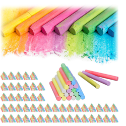 1200x Gessetti Colorati in Set, da Lavagna e da Strada, 6 Colori, per Bambini e Insegnanti, Rotondi, Ø 9 mm en oferta
