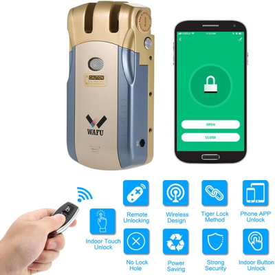 WAFU HF-010W WiFi Smart Door Lock Tuya / SmartLife Lock Security Invisibile Keyless Entry Serratura elettronica intelligente Casa Smart Remote