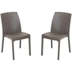 Sedia VIRGINIA in simil rattan set 2 pezzi CAFFE' precio
