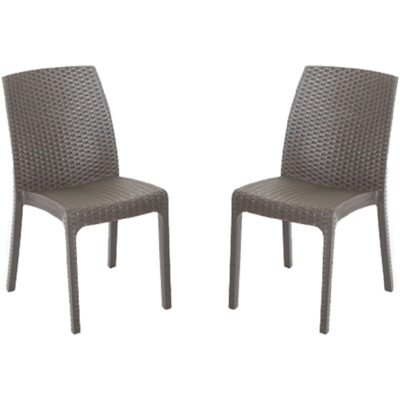Sedia VIRGINIA in simil rattan set 2 pezzi CAFFE'