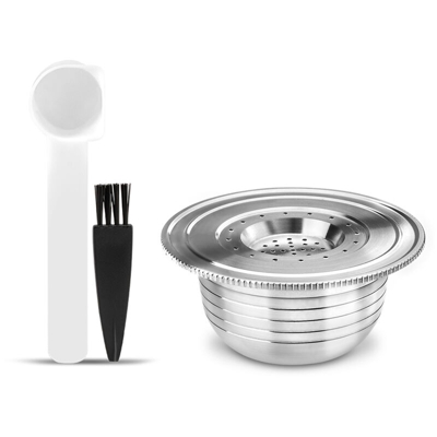 Capsule di caffe in acciaio inox Capsule di caffe ricaricabili con sostituzione della spazzola del cucchiaio per le macchine Bialetti