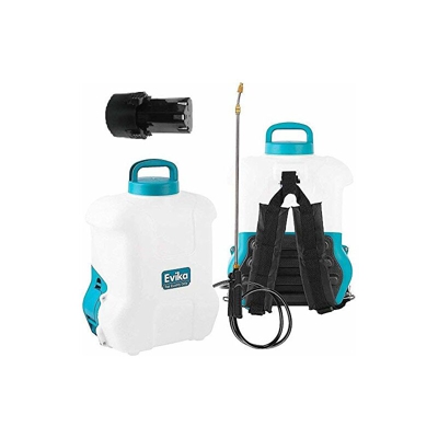 EVIKA - Spruzzatore a pressione a batteria, per DJ 10 litri, con batteria agli ioni di litio da 12 V, con ugello regolabile in ottone, spruzzatore