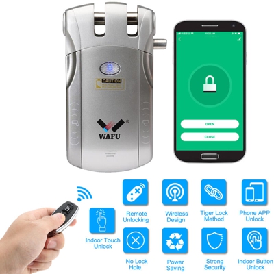 WAFU HF-010W WiFi Smart Door Lock Tuya / SmartLife Lock Security Invisibile Keyless Entry Serratura elettronica intelligente Casa Smart Remote