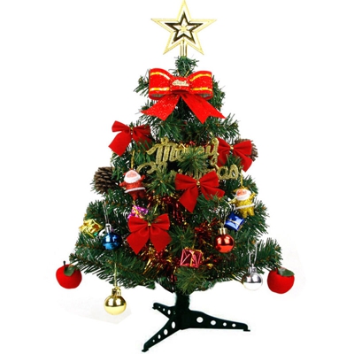 Mini albero di Natale con ornamenti, albero di Natale artificiale da tavolo con decorazione natalizia azionata (30 cm)