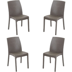 Sedia VIRGINIA in simil rattan set 4 pezzi CAFFE' precio