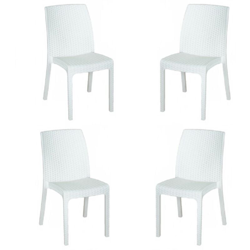Sedia VIRGINIA in simil rattan set 4 pezzi BIANCO características