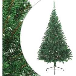 vidaXL Albero di Natale Artificiale a Metà Supporto Verde 240 cm PVC características