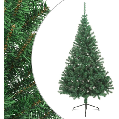 vidaXL Albero di Natale Artificiale a Metà Supporto Verde 240 cm PVC
