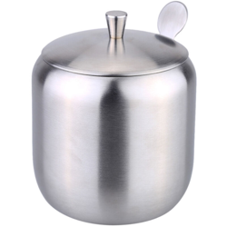 Cruet in acciaio inox a forma di tamburo con il cucchiaio, utensili da cucina precio