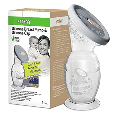 Haakaa Gen2 Tiralatte Manuale + Coperchio, Silenzioso, Facile da Pulire - Raccolta del Latte Materno - Silicone Alimentare - Capacità: 150ML