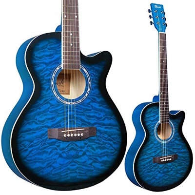 Lindo Standard Sapphire Blue Chitarra Acustica e Accessori Pack (Gigbag, Clip-on Tuner, DVD, Cinghia, Plettro, Set di Corde)