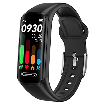 Smartwatch Temperatura Corporea con Cardiofrequenzimetro Quadrante personalizzato, Impermeabile IP68 Tracker attività Orologio Fitness Donna Uomo Cron