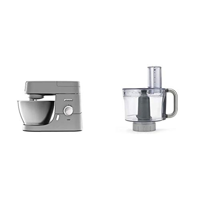Kenwood KVC3110S Impastatrice Planetaria con Frullatore, 1000 W, Argento, 4.6 l & KAH647PL Accessorio Robot da Cucina, Food Processor per Impastatrice
