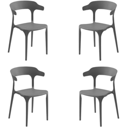 Sedia impilabile in polipropilene moderna IDERIO Grigio 4 pezzi en oferta