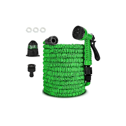 Tubo flessibile da giardino da 50 FT con adattatore flessibile da 1/2 pollici e 3/4 pollici, tubo da giardino con 7 funzioni, colore verde en oferta