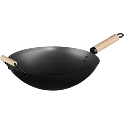 Wok in acciaio 35 cm con manico in legno 76549 - EDM características