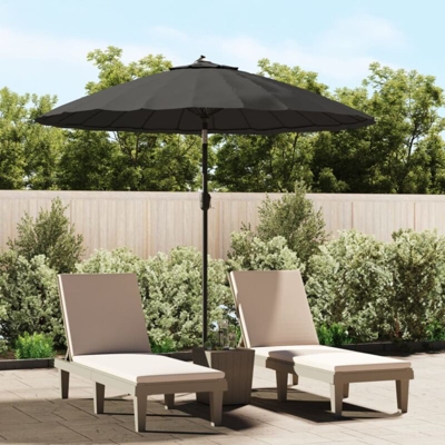 vidaXL Ombrellone da Esterni con Palo in Alluminio 270 cm Antracite - Antracite