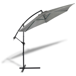 909 OUTDOOR Ombrellone Decentrato da Giardino, Ombrellone Pensile in Poliestere e Metallo con Fodera, Parasole Grigio da Giardino con inclinazione características