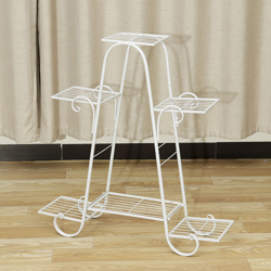 Espositore da 6 piante in metallo maculato, ornamenti da giardino per la casa, per interni ed esterni (nero / bianco / marrone) (bianco, 6 livelli en oferta