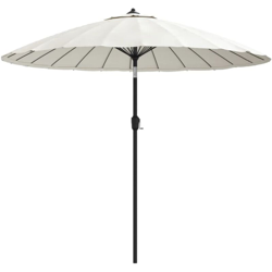 vidaXL Ombrellone da Esterni con Palo in Alluminio 270 cm Bianco Sabbia - Bianco en oferta