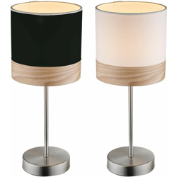 Lampada da Tavolo DKD Home Decor Bianco Nero Poliestere Metallo (2 pcs) (26 x 26 x 43 cm) precio