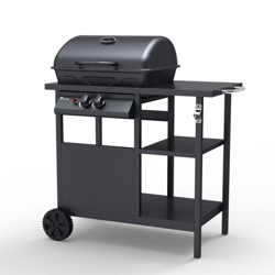 Barbecue BBQ gas acciaio inox 2 bruciatori griglia cremagliera Bagnét Verd precio