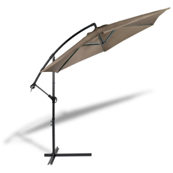 909 OUTDOOR Ombrellone Decentrato da Giardino, Ombrellone Pensile in Poliestere e Metallo con Fodera, Parasole Tortora da Giardino con inclinazione precio