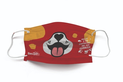 Mascherina Facciale Fantasia Animali : Animali Cartoon Sfondo Rosso Chiaro