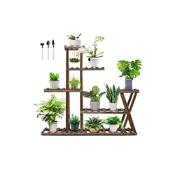 uyoyous, scala per fiori in legno, 5 ripiani, scaffale per fiori, scaffale per piante, scaffale da giardino, scaffale a scala, scaffale per interni, precio