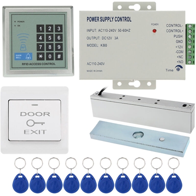 Kit sistema di controllo accessi per porte di accesso Controller host password + serratura magnetica elettrica 180KG/396lb + interruttore porta +