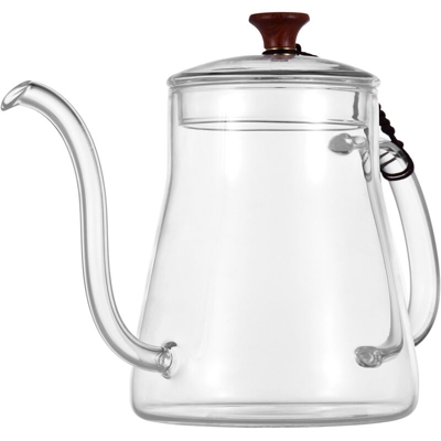 Versare sopra il bollitore per caffe 20oz/600ml lungo beccuccio stretto teiera per caffe a goccia con coperchio in vetro Versare sopra caffe e