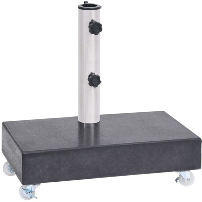 vidaXL Base per Ombrellone Nera 45x25x8,3 cm in Granito - Nero
