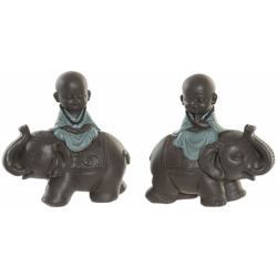 Statua Decorativa DKD Home Decor Resina Elefant (2 pcs) (13 x 6 x 12.5 cm) en oferta