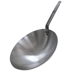 5114.35 - Wok In Lamiera E Acciaio, Forma Arrotondata, Manico Resistente características