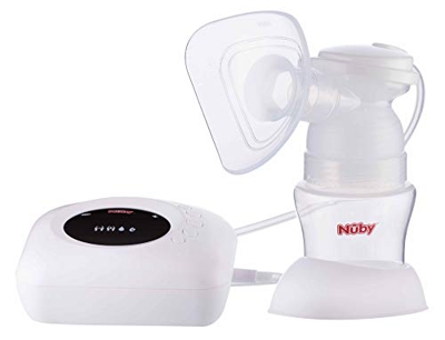 Nuby - Tiralatte Elettrico Con Display Digitale E 4 Programmi Di Estrazione - Portatile E Facile Da Usare - Con Contenitore Raccogli Latte, Bianco