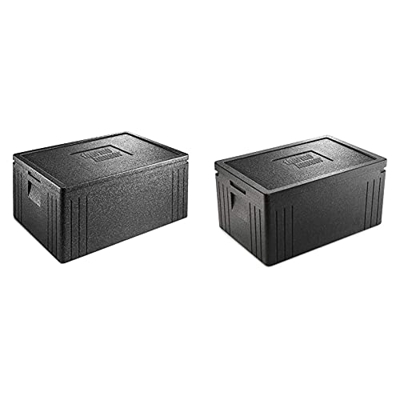 ThermohauserScatola Termica In Epp & Gn 1/1 Eco Line Contenitore Termico In Epp Con Coperchio, 45,0 L, Colore: Nero