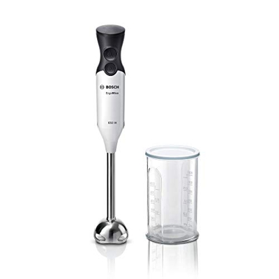 Bosch MS6CA2110 - Frullatore a immersione ErgoMixx Style con manico ergonomico, 2 livelli più turbo, tazza con coperchio, 650 W, in plastica, colore: 