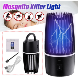 USB Fly Bug Pest Zapper Lampada trappola luce LED repellente per zanzare elettrica (nero, tipo C) precio