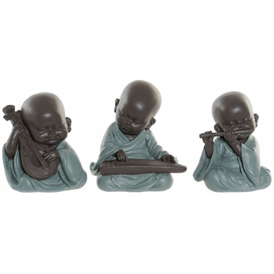 Statua Decorativa Resina Frate (3 pcs) (8 x 6 x 10 cm) - Dkd Home Decor