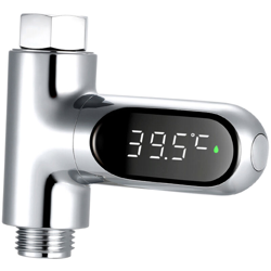 Termometro digitale per doccia ¡æ/¨H Termometro per l'acqua del monitor della temperatura del bagno 5 ~ 85 Misurazione del display a LED ruotabile a en oferta