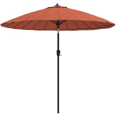 vidaXL Ombrellone da Esterni con Palo in Alluminio 270 cm Terracotta - Arancione