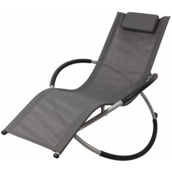 Bc-elec - HMBL-04-GREY Sedia a sdraio grigio, poltrona da giardino, sedia da giardino, sedia a dondolo, resistente alle intemperie, max 180kg - Grigio precio