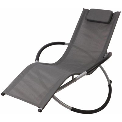 Bc-elec - HMBL-04-GREY Sedia a sdraio grigio, poltrona da giardino, sedia da giardino, sedia a dondolo, resistente alle intemperie, max 180kg - Grigio