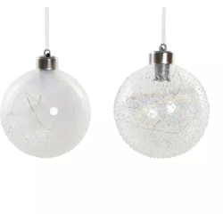 Palla di Natale DKD Home Decor Vetro (10 x 10 x 10 cm) (2 pcs) en oferta