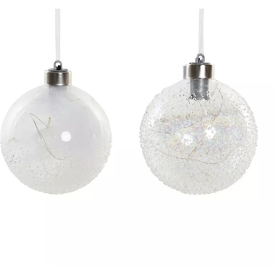 Palla di Natale DKD Home Decor Vetro (10 x 10 x 10 cm) (2 pcs)